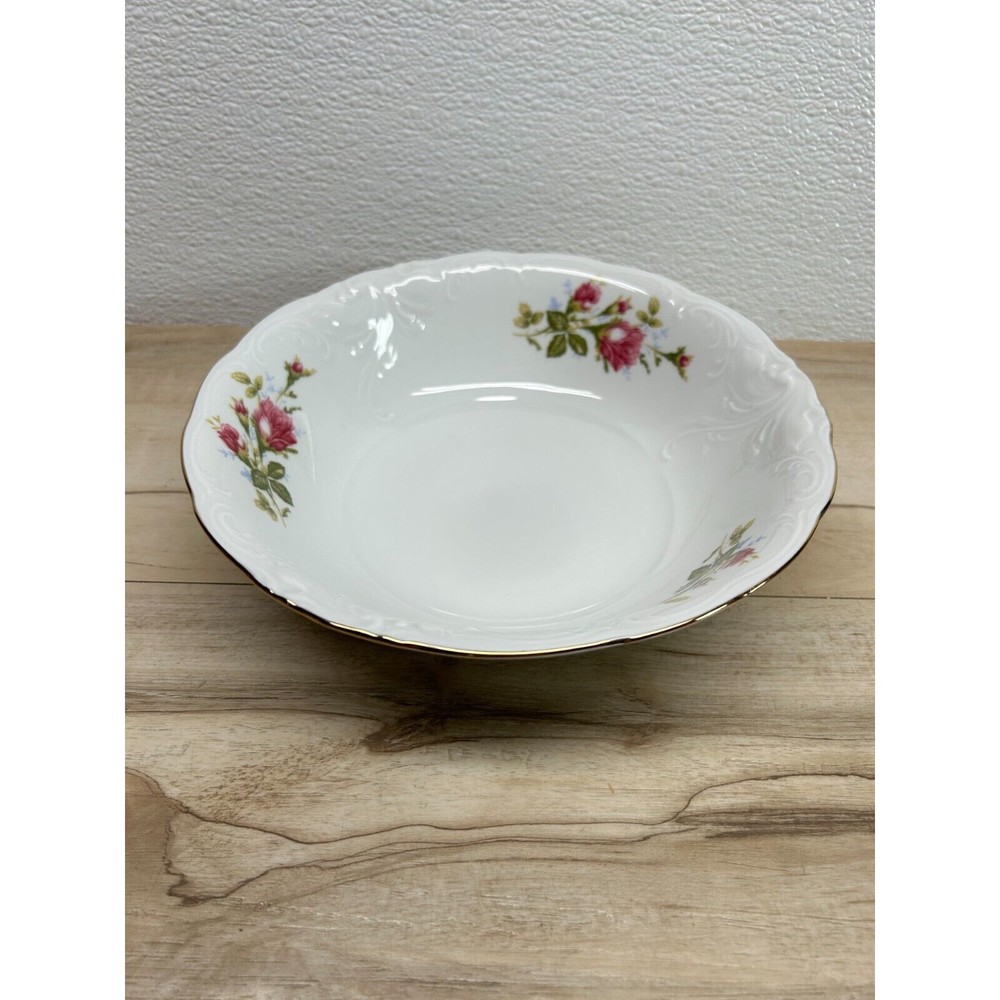 Vintgae Wawel Rose Garden Fine China Porcelain Salad Serving Bowl Made In Poland